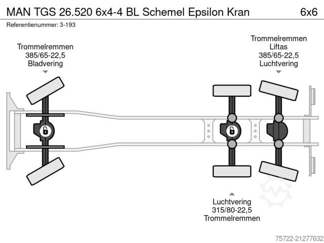 Holztransporter MAN TGS 26.520 6x4-4 BL Schemel Epsilon Kran