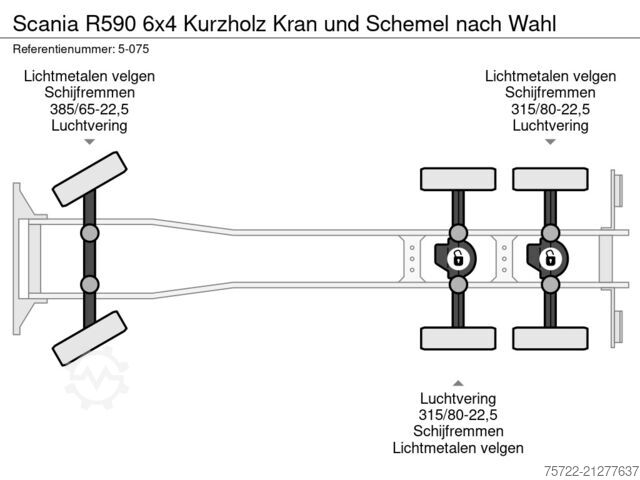 Timber transporter Scania R590 6x4 Kurzholz Kran und Schemel nach Wahl