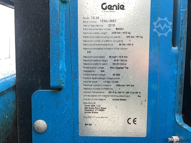 LKW-montierte Hubarbeitsbühne Genie TZ34 (12m)