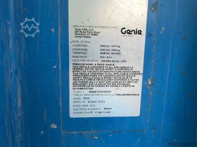 Trailer-Mounted Boom Lift Genie TZ34 (12m)