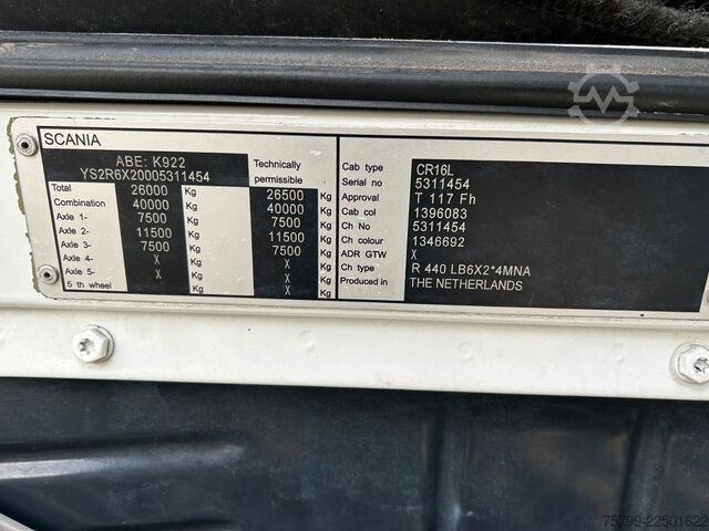 Roll-off tipper truck SCANIA R440 MEILLER Abroller 6x2