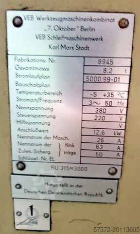 Außenrundschleifmaschine WMW SU 315x3000