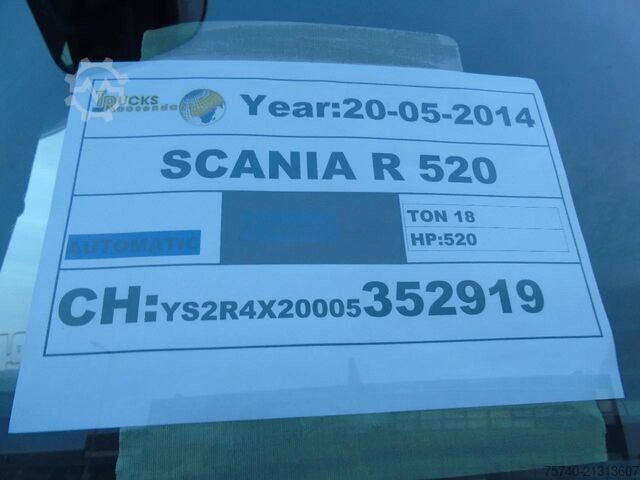 Standard tractor Scania R 520 + ETADE + V8 + euro 6 + NICE TUCK