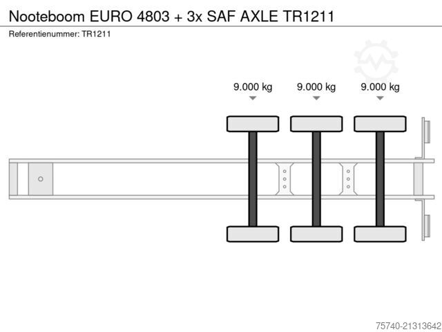 BE semi-trailer Nooteboom EURO 4803 + 3x SAF AXLE