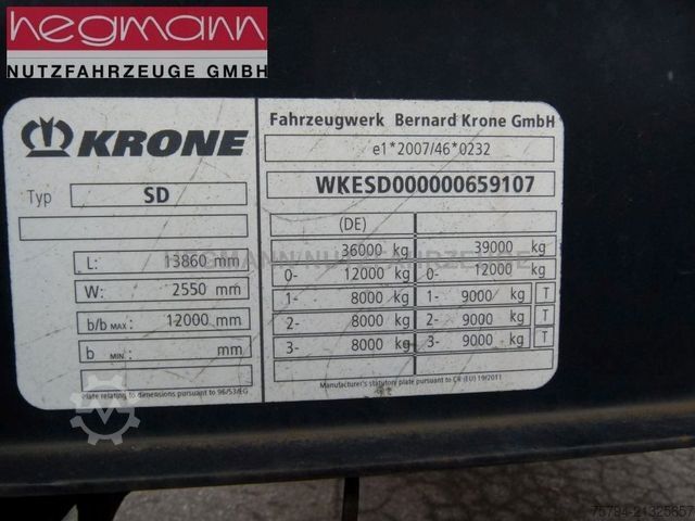 Auflieger mit Pritsche & Plane KRONE SDP 27, BPW ECO Plus,  Standart, Deutsch