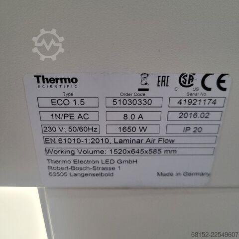 Thermo Scientific Heraguard ECO 1.5 Laminar Flow Clean Bench Thermo Fisher Scientific ECO 1.5