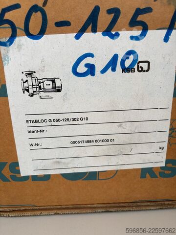 Wasserpumpe KSB ETABLOC G 050-125/302 G10 KSB ETABLOC G 050-125/302 G10