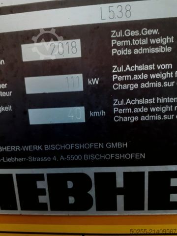 Wheel loader LIEBHERR L 538 kein 514 524 526 542 546 TOP nur 3540 Std.