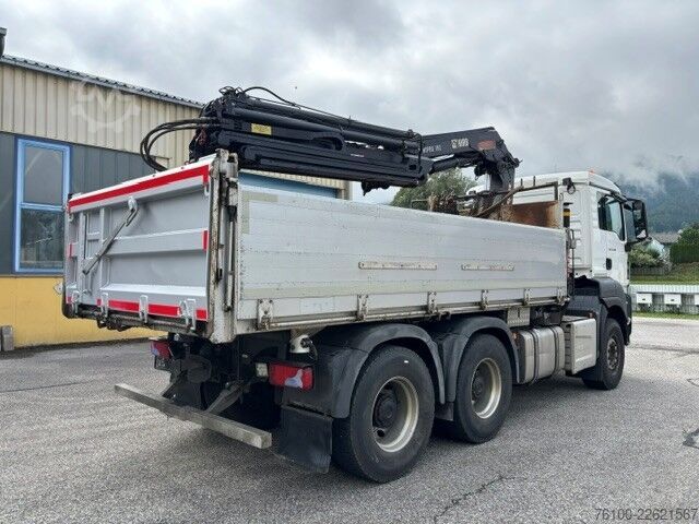 Three-sided tipper truck MAN TGS 33.480 Kipper+HIAB 192-5