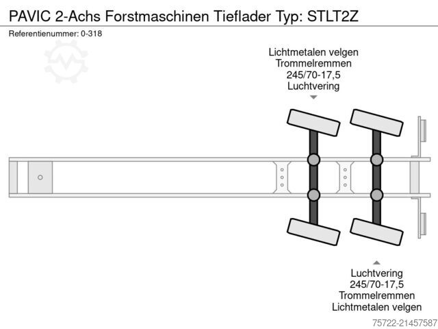 Low loader PAVIC 2-Achs Forstmaschinen Tieflader Typ: STLT2Z