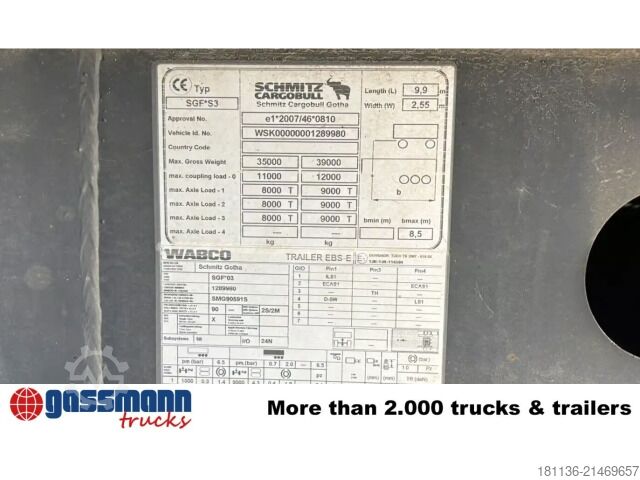 Tipper semitrailer Schmitz SKI 24 SL 8.2, Liftachse, Stahlmulde ca. 28m³