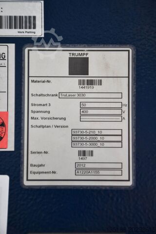 Laserschneidmaschine TRUMPF TruLaser 3030