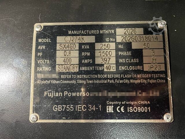 Aggregat Baudouin 6M16G275/5 - 275 kVA Generator - DPX-19873