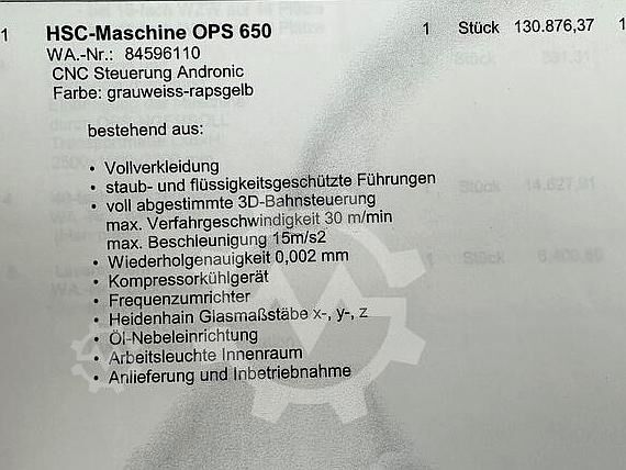 CNC machining center OPS INGERSOLL OPS 650
