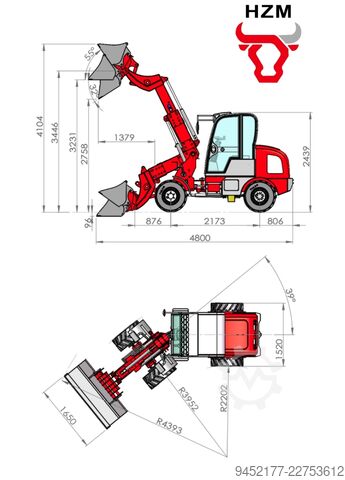 Radlader HZM 811-T Profi Yunnei 25PS