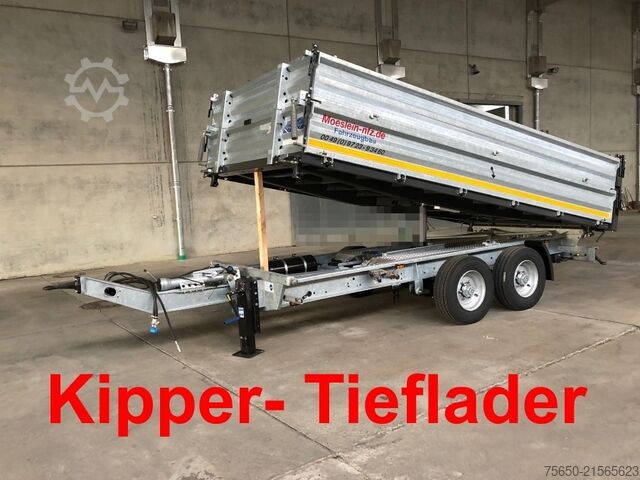 Kippanhänger Möslein TTD11- BA Verzinkt  neuer Tandem 3- Seitenkipper Tiefladermit Bordwand- Aufsatz-- Neufahrzeug --