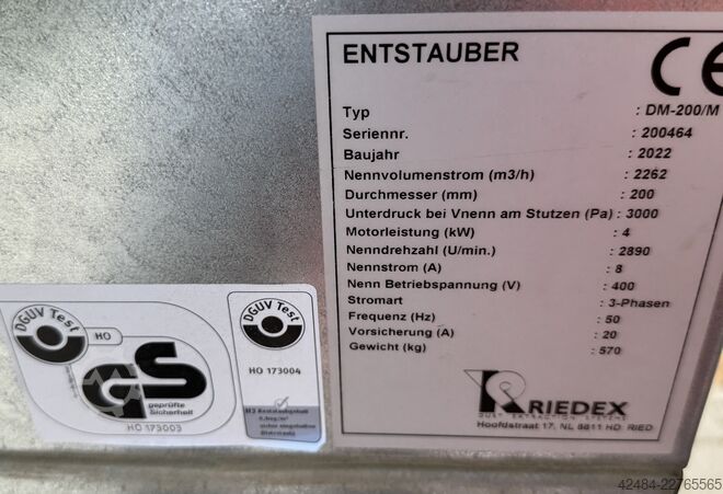 Mobile dust extractor Riedex DM 200 M
