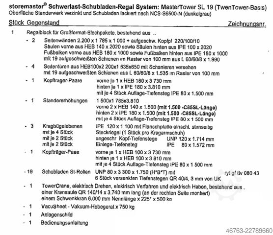 Blechlager Storemaster Master Tower SL 19