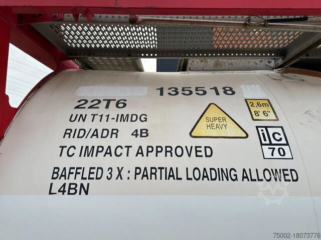 Tankcontainer Singamas 20FT ISO, 26.000L/1-COMP/3 BAFFELS/3 manholes, ...