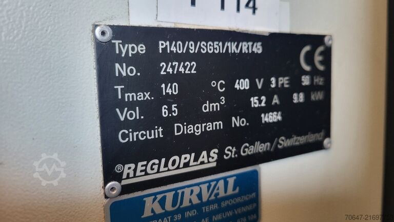 Temperiergerät 9,8 kW - 2 Stück Regloplas P140/9/SG51/1K/RT45