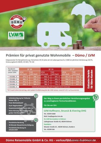 Teilintegriertes Wohnmobil Sun Living SUN LIVING S 70 SL Lite*Hubbett*Gr Kühlschrank