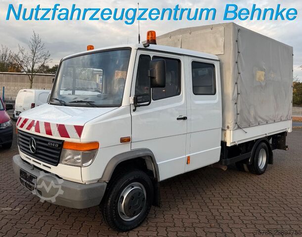 Curtain sider van MERCEDES-BENZ Vario 614 D DoKa PP/ DPF/ LBW 1.0t/ AHK/ Org. KM