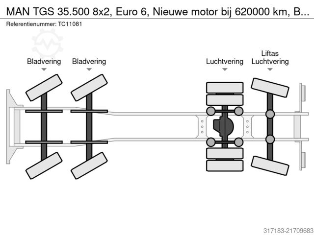 Hook arm system MAN TGS 35.500 8x2, Euro 6, Nieuwe motor bij 620000...