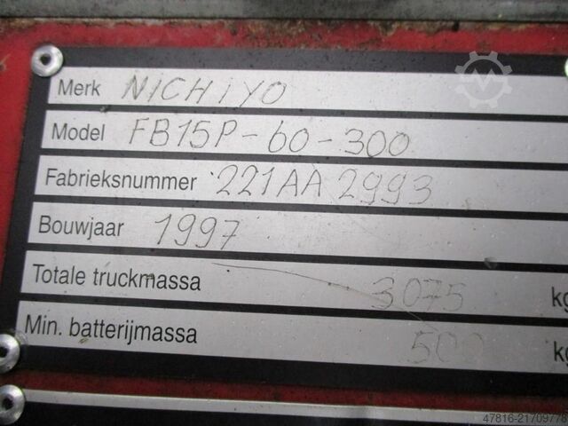 Gabelstapler Nichiyu FB15P-60-300