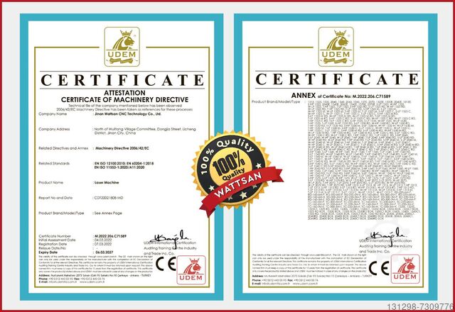 Die Wattsan 1290 Duos ST Lasermaschine Wattsan 1290 Duos ST