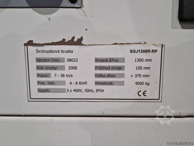 Widebelt sanding machine 2 units 1300mm SGJ 1300R-RP