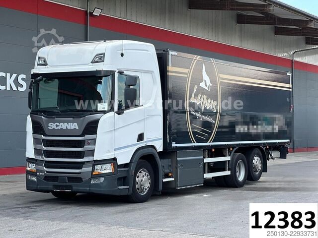 LKW mit Getränkeaufbau SCANIA R410 6x2 LL Getränkewagen/LBW/NAVI/KLIMA/ACC/LDW