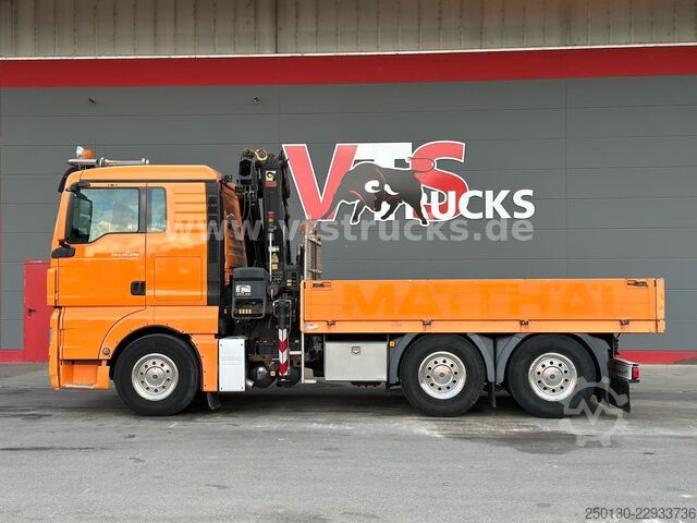 LKW mit Pritsche (offen) MAN TGX 26.480 6x4 Pritsche + HIAB 166E-2 Ladekran