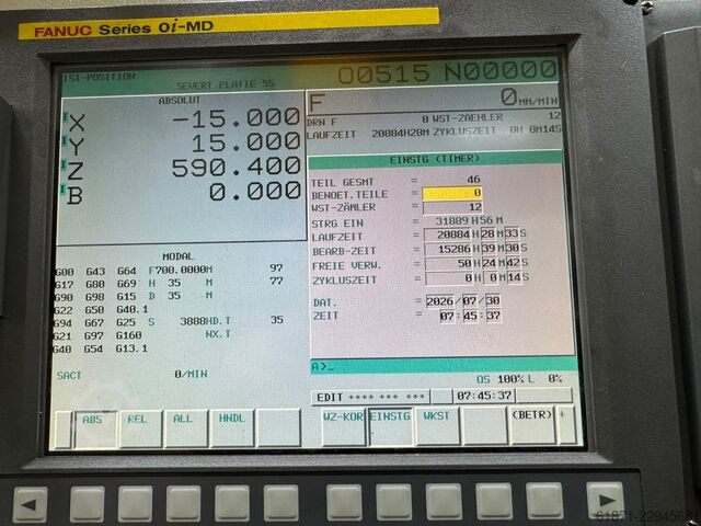 Horizontal machining center Spinner H500-A