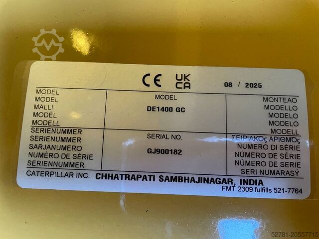 Aggregat Caterpillar DE1400GC - 1400 kVA Standby Generator - DPX-18227