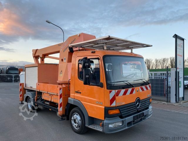 Working platform truck MERCEDES-BENZ Atego 812 BISON stematec TKA 17 Hubarbeitsbühne