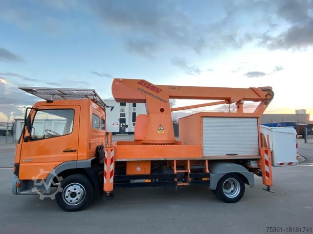 Working platform truck MERCEDES-BENZ Atego 812 BISON stematec TKA 17 Hubarbeitsbühne