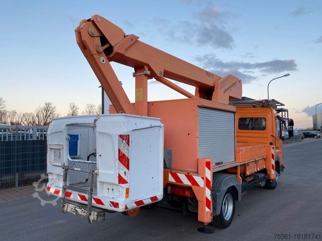 Working platform truck MERCEDES-BENZ Atego 812 BISON stematec TKA 17 Hubarbeitsbühne