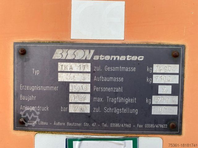 Working platform truck MERCEDES-BENZ Atego 812 BISON stematec TKA 17 Hubarbeitsbühne