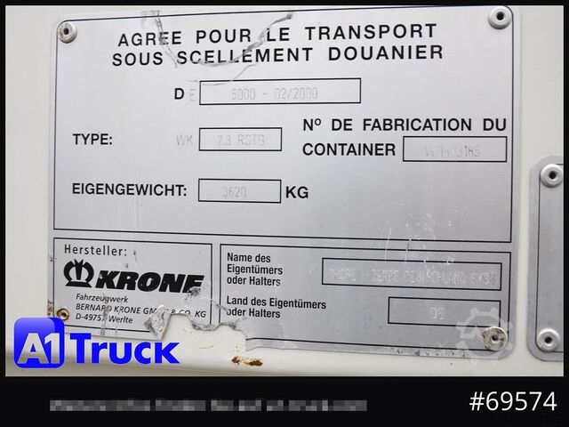 Swap body with box structure KRONE Wechselbrücke BDF 7,45 Koffer,  Textil 2750mm innen, 20 x vorhanden