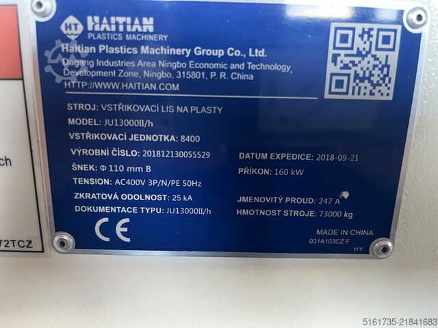 Injection molding machine Haitian JUL13000II/8400H