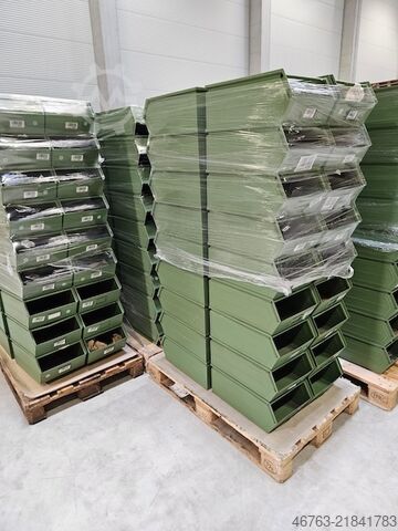 Open-front stackable storage bins, metal, 14/7-2  