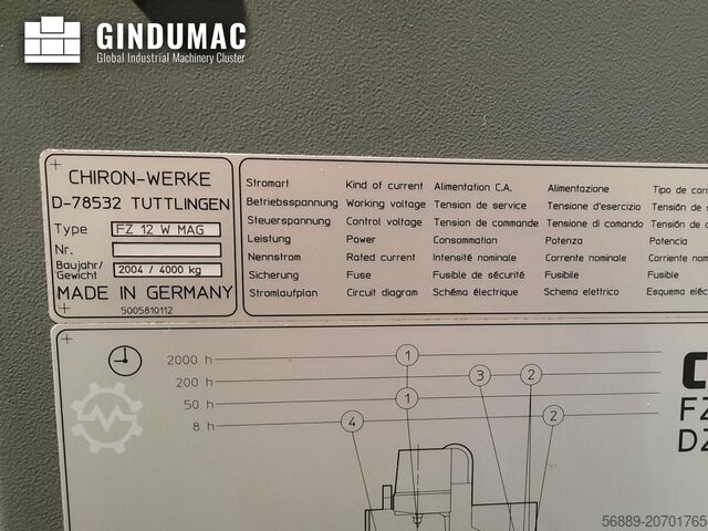 VERTIKALES BEARBEITUNGSZENTRUM CHIRON FZ 12 W