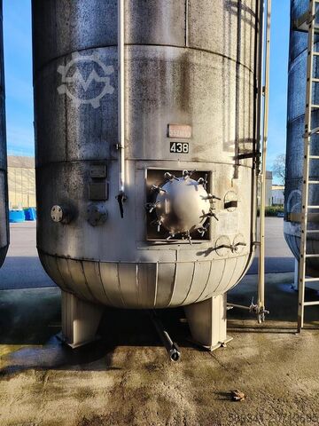 Edelstahltank 350 HL – Zylindrisch auf Füßen – Druck / Isoliert / Sicherheitsleiter