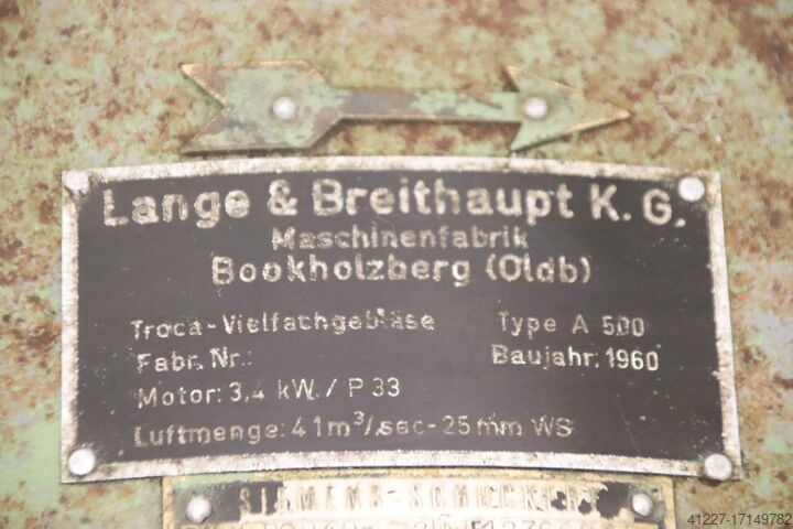 Axial fan 3.4 kW Lange & Breithaupt A 500