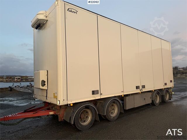 Box body Scania S650 6x2 box truck w/ Ekeri 4 axle box trailer w/