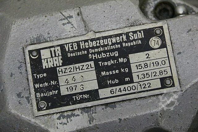 Hebel-Kettenzug 2 to VEB HZ2/HZ2L