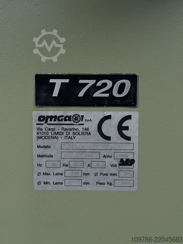 OMGA T720 crosscut saw with conveyor belt OMGA T720