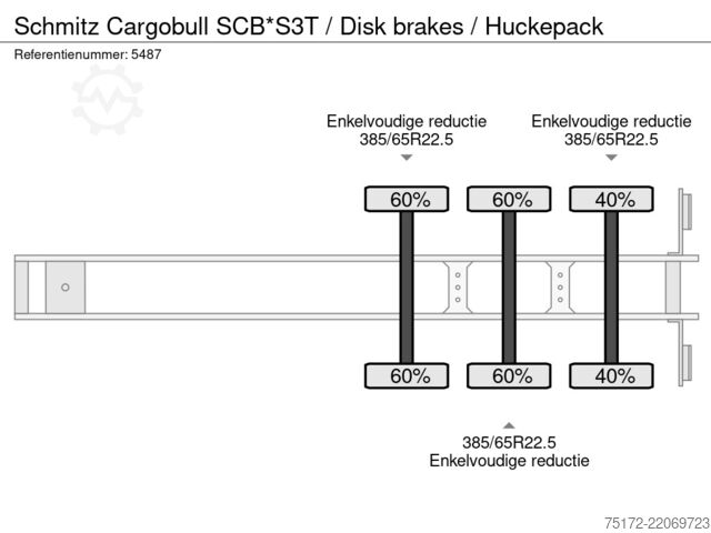 Sliding tarpaulins Schmitz Cargobull SCB*S3T / Disk brakes / Huckepack