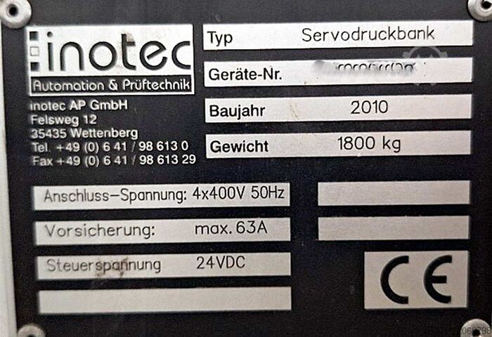 Spindelpresse Inotec Servodruckbank