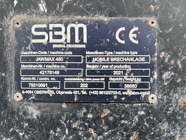 Crushing plant SBM JAWMAX 450 - Diesel/Electric !
